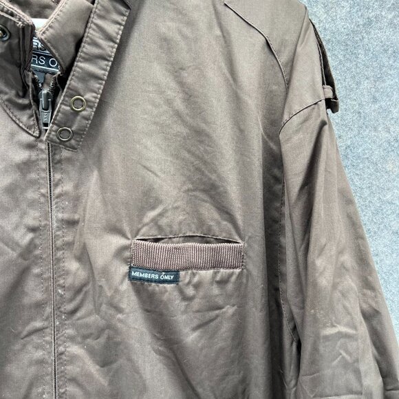 Members Only Jacket Men Large Windbreaker Brown Full Zip  Wind-stopper Vtg - Picture 3 of 12
